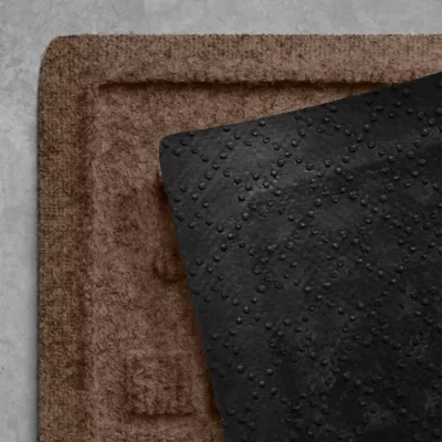 Product Bungalow Flooring WaterHog Dog Paw & Squares Dog Bowl Placemat, 35 x 23-in