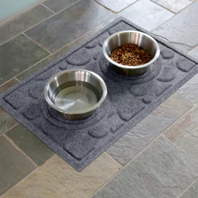 Product Bungalow Flooring WaterHog Dots Dog & Cat Bowl Placemat, 27 x 18-in