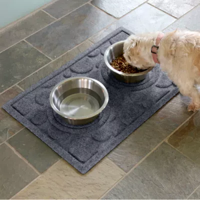 Product Bungalow Flooring WaterHog Dots Dog & Cat Bowl Placemat, 27 x 18-in