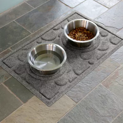 Product Bungalow Flooring WaterHog Dots Dog & Cat Bowl Placemat, 27 x 18-in