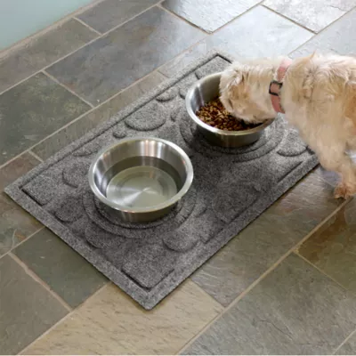 Product Bungalow Flooring WaterHog Dots Dog & Cat Bowl Placemat, 27 x 18-in