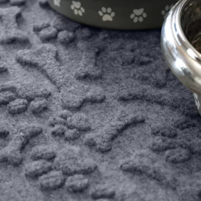 Product Bungalow Flooring WaterHog Paws & Bones Dog Bowl Placemat