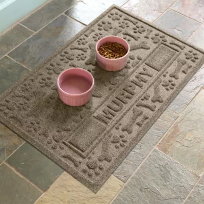 Product Bungalow Flooring Personalized WaterHog Paws & Bones Dog Bowl Placemat
