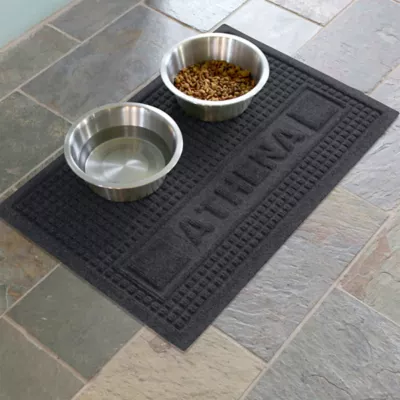 Product Bungalow Flooring Personalized WaterHog Squares Dog & Cat Bowl Placemat