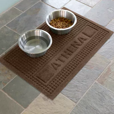 Product Bungalow Flooring Personalized WaterHog Squares Dog & Cat Bowl Placemat