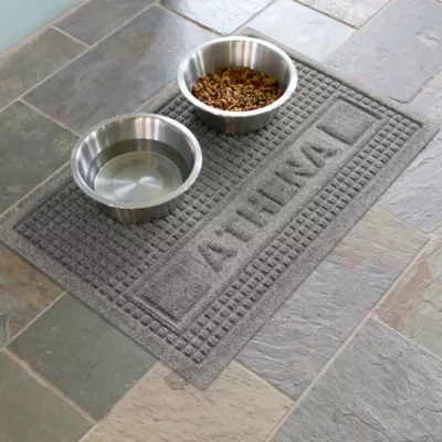 Product Bungalow Flooring Personalized WaterHog Squares Dog & Cat Bowl Placemat