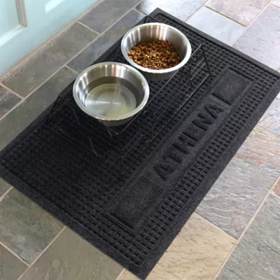 Product Bungalow Flooring Personalized WaterHog Squares Dog & Cat Bowl Placemat