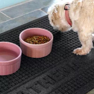 Product Bungalow Flooring Personalized WaterHog Squares Dog & Cat Bowl Placemat