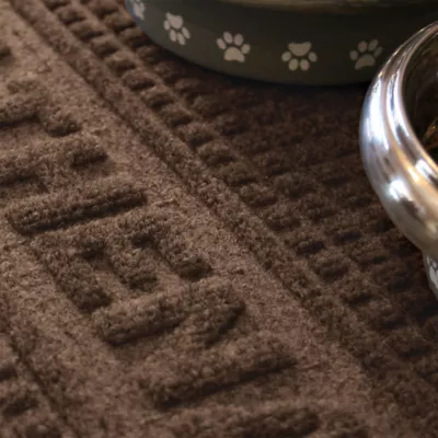 Product Bungalow Flooring Personalized WaterHog Squares Dog & Cat Bowl Placemat