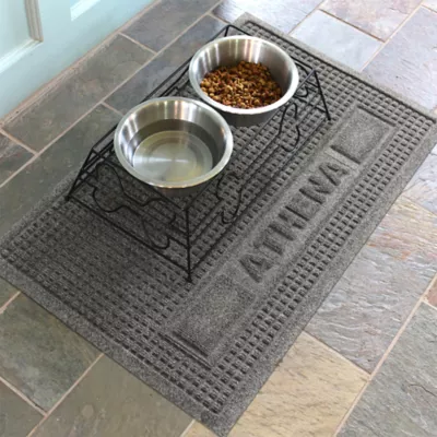 Product Bungalow Flooring Personalized WaterHog Squares Dog & Cat Bowl Placemat