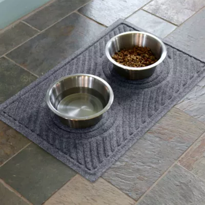 Product Bungalow Flooring WaterHog Waves Dog & Cat Bowl Placemat, 27 x 18-in