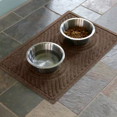 Product Bungalow Flooring WaterHog Waves Dog & Cat Bowl Placemat, 27 x 18-in