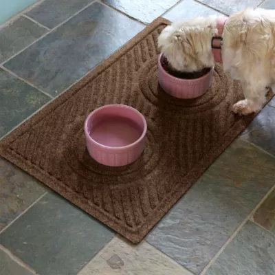 Product Bungalow Flooring WaterHog Waves Dog & Cat Bowl Placemat, 27 x 18-in