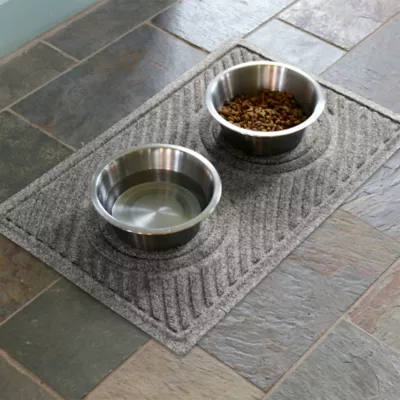 Product Bungalow Flooring WaterHog Waves Dog & Cat Bowl Placemat, 27 x 18-in