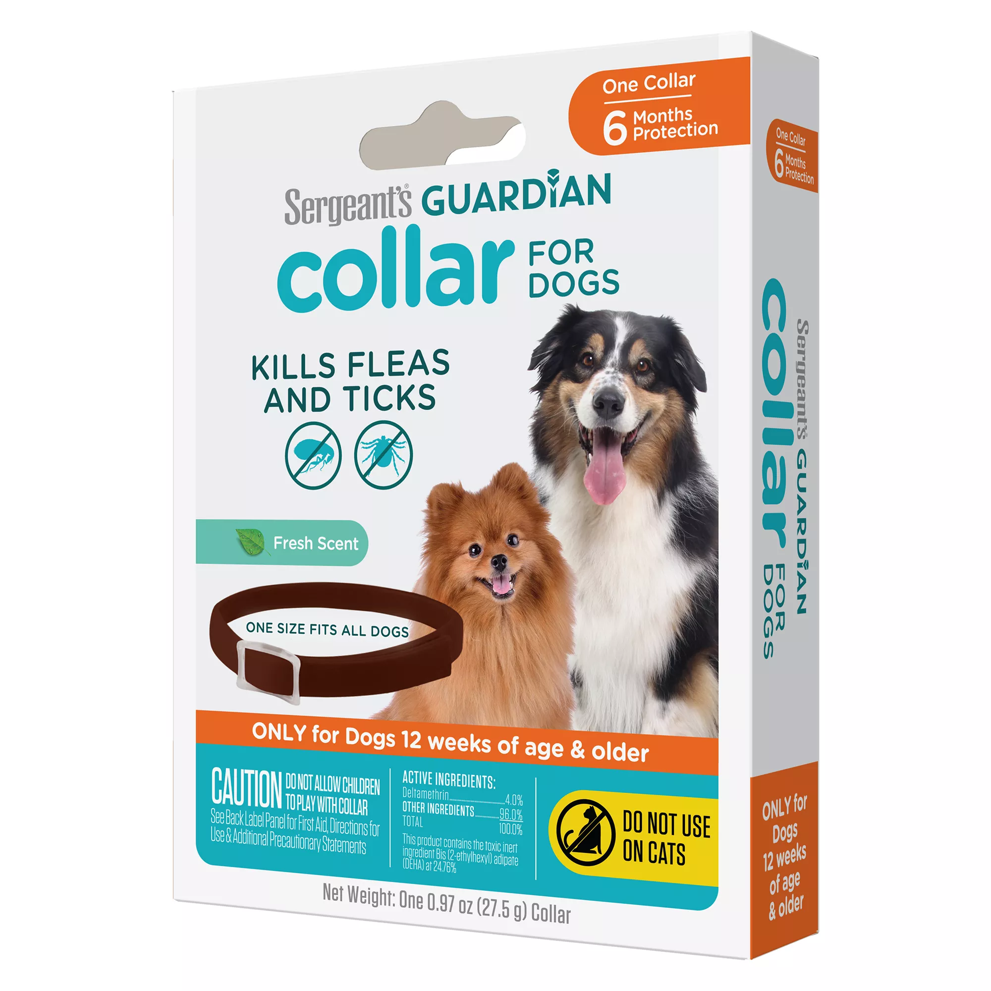 Sergeant's Guardian Flea and Tick Collar for Dogs 12wks and up - 6 Months Protection