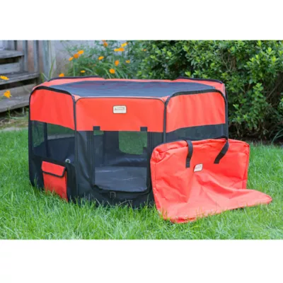 Armarkat Pp002r m Portable Pet Playpen in Black and Red Combo