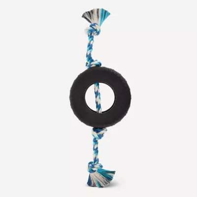 Product Joyhound Game On Knotted Rope with Rubber Tire Dog Toy