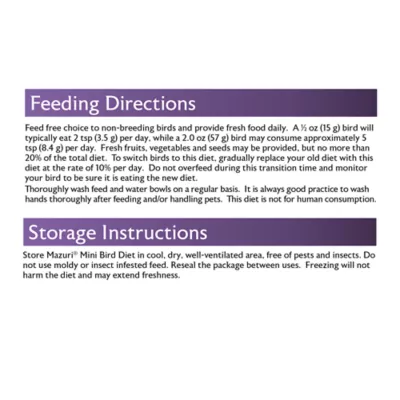 Product Mazuri Mini Bird Diet