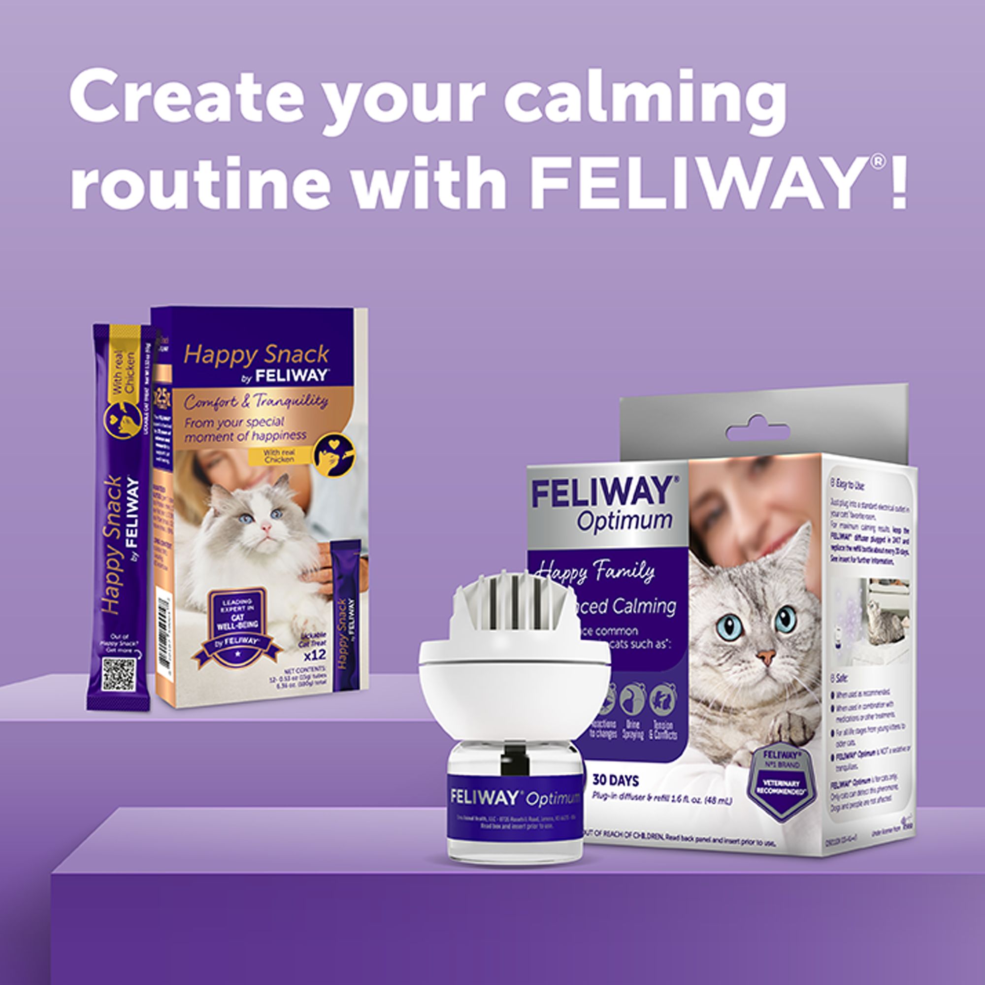 FELIWAY® Optimum Enhanced Calming Plug-In Diffuser for Cats - 30 Day Starter Kit with 48mL Refill - thumbnail 9