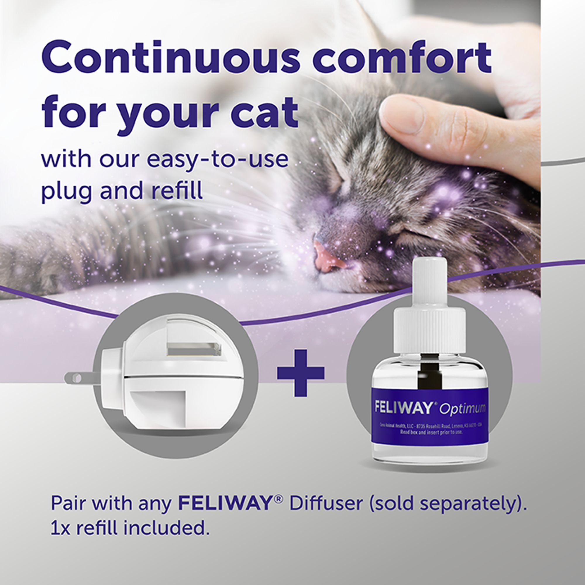 Feliway® Cat Optimum Enhanced Calming Diffuser Refill Canister, 48mL - thumbnail 3