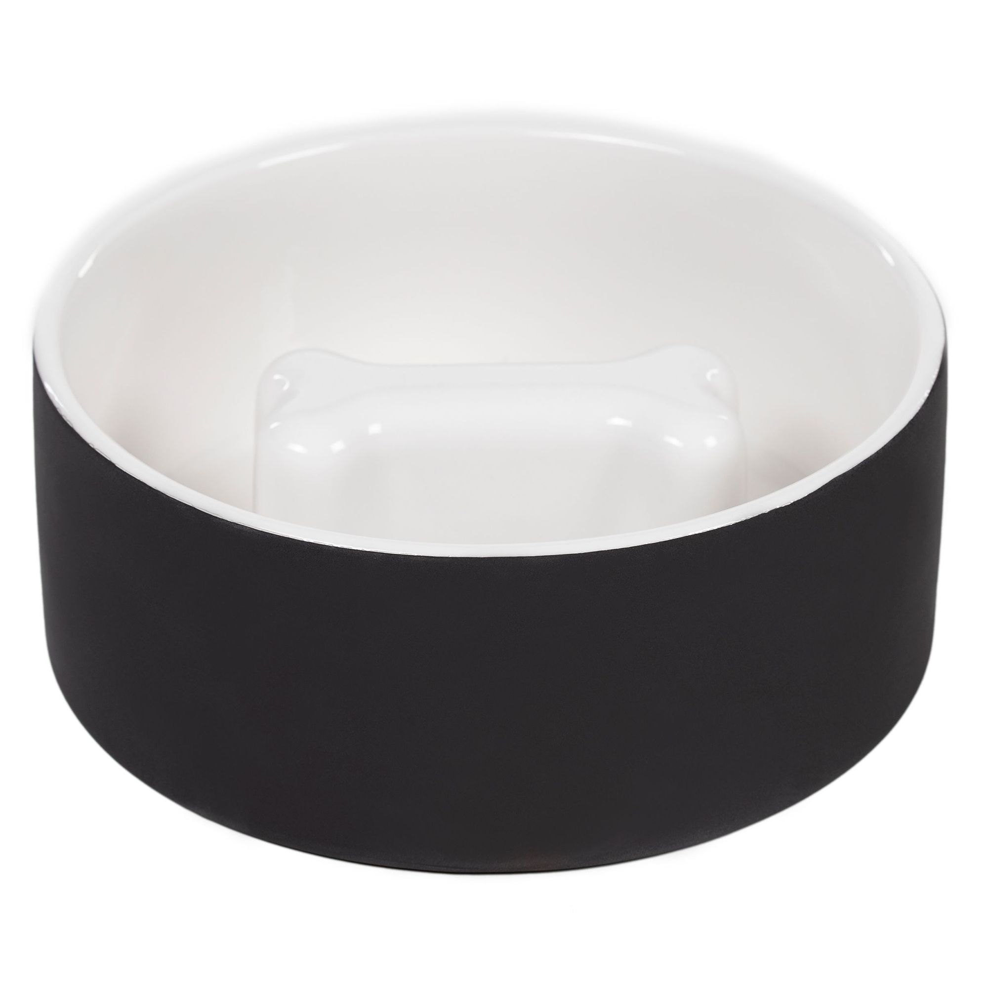 PAIKKA Large Slow-Feed Black Ceramic Dog Bowl + Reviews