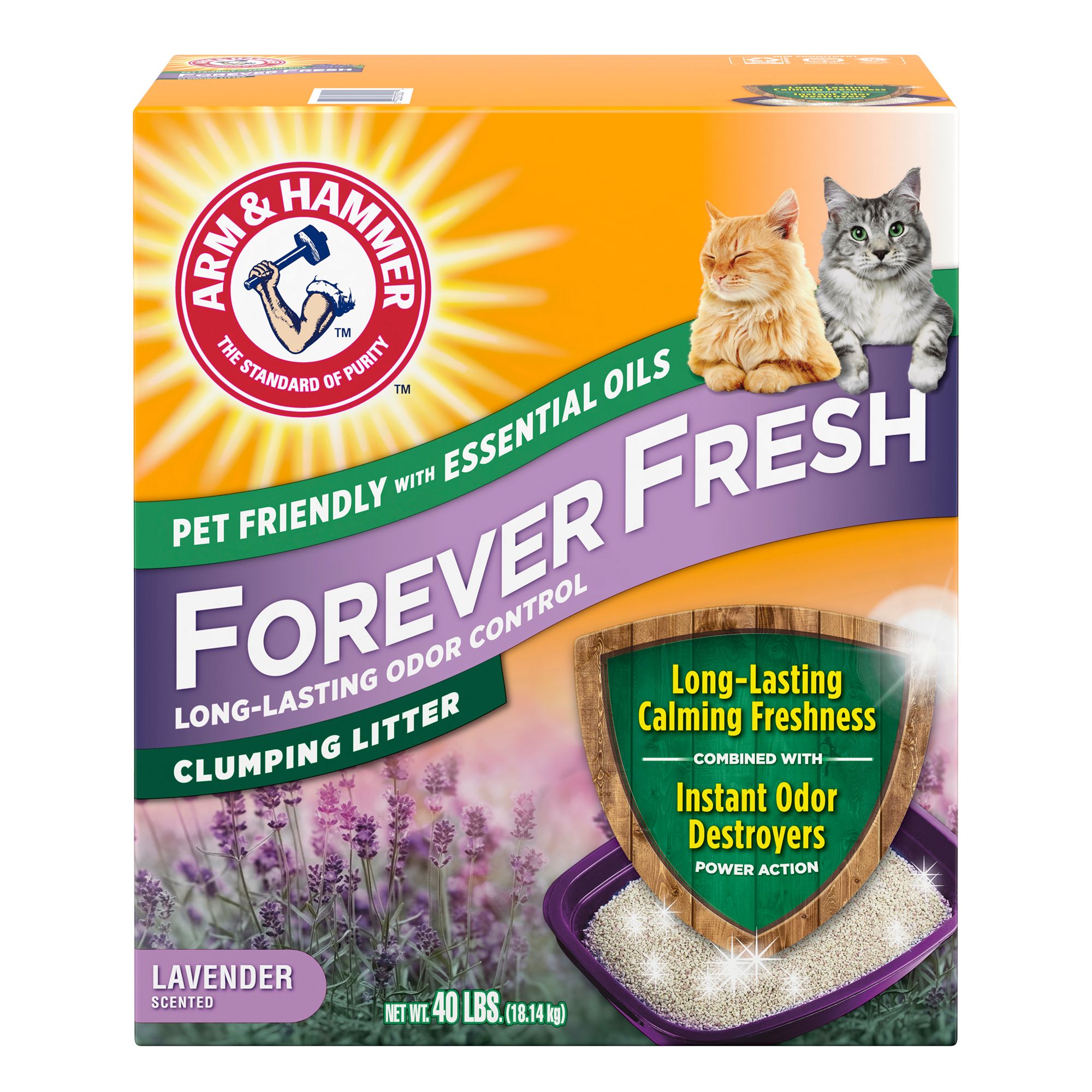 Arm Hammer Forever Fresh Clumping Clay Cat Litter Lavender Scented