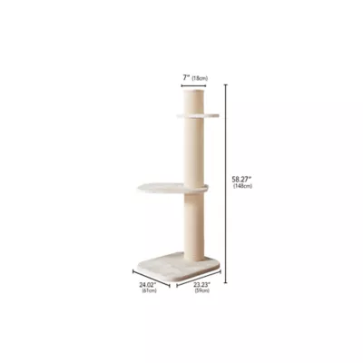 Product Two By Two 58-in City Cat Deluxe European Faux Fur Cat Tree