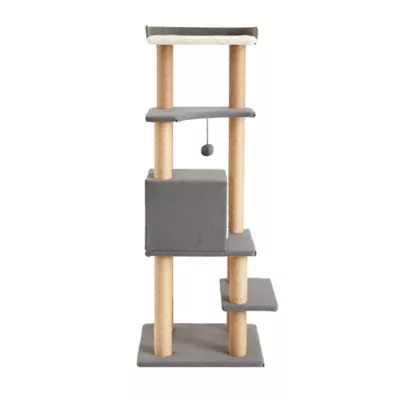 Product Two By Two The Sequoia 51-in Felt Cat Tree & Condo, Grey