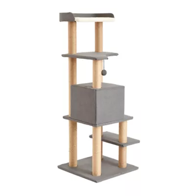 Product Two By Two The Sequoia 51-in Felt Cat Tree & Condo, Grey