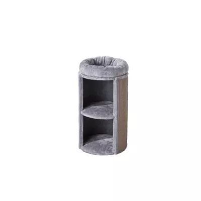 Product Two By Two The Juniper 25-in Plush Cat Condo & Pillowtop Bed, Grey