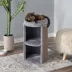 Two By Two The Juniper 25-in Plush Cat Condo & Pillowtop Bed, Grey image thumbnail 2