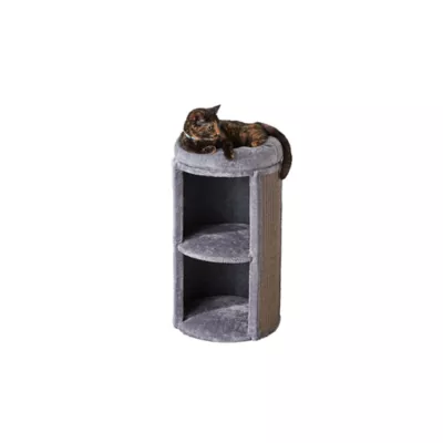 Product Two By Two The Juniper 25-in Plush Cat Condo & Pillowtop Bed, Grey