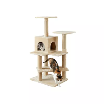 Product Two By Two The Evergreen 50-in Faux-Fleece Cat Tree & Condo, Beige