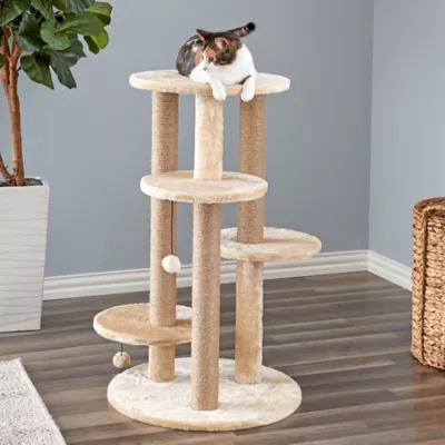 Product Two By Two The Fir 36-in Faux-Fleece Cat Tree, Beige