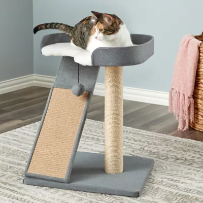 Product Two By Two The Bonzai Play 'N Perch 22.8-in Felt Cat Perch, Grey