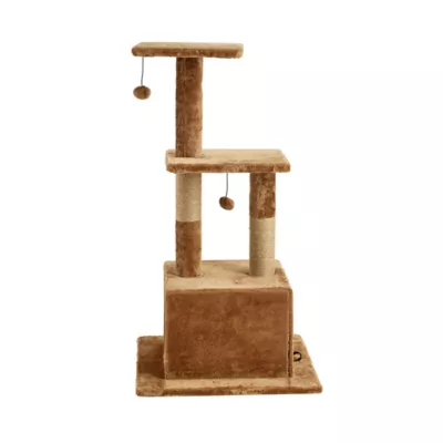 Product Two By Two The Willow 43-in Faux-Fleece Cat Tree & Condo, Brown