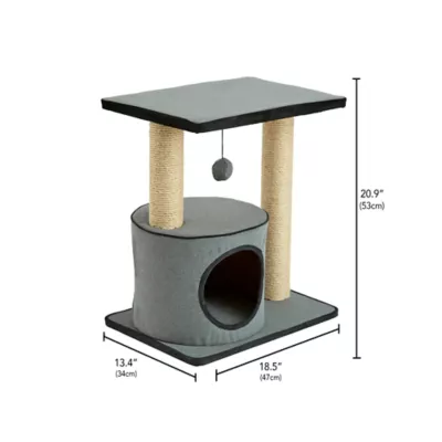 Product Two By Two The Cherry 20-in Felt Cat Condo, Grey