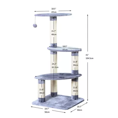Product Two By Two The Cypress 41-in Plush Cat Tree, Grey