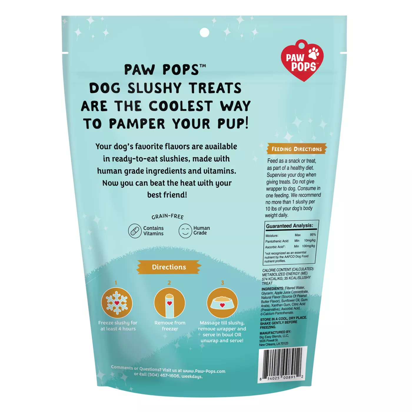 Product Paw Pops Dog Slushy Frozen All Life Stage Dog Treat - Grain-Free