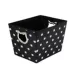 Paw Prints Fabric Black & White Cat Toy Storage Bin image thumbnail 1
