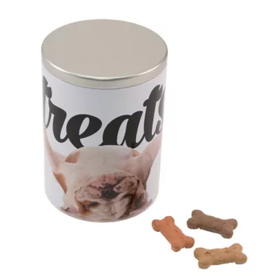 Product Paw Prints Bulldog Tin Treat Jar