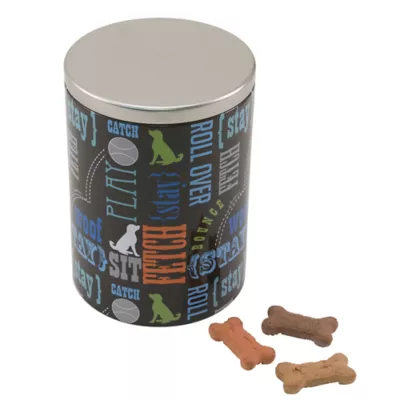 Product Paw Prints Word Design Tin Treat Jar