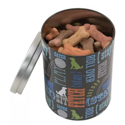 Product Paw Prints Word Design Tin Treat Jar