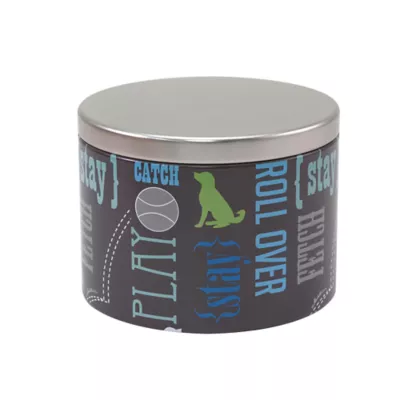 Product Paw Prints Word Design Tin Treat Jar