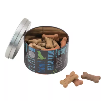 Product Paw Prints Word Design Tin Treat Jar