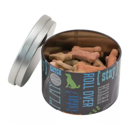 Product Paw Prints Word Design Tin Treat Jar