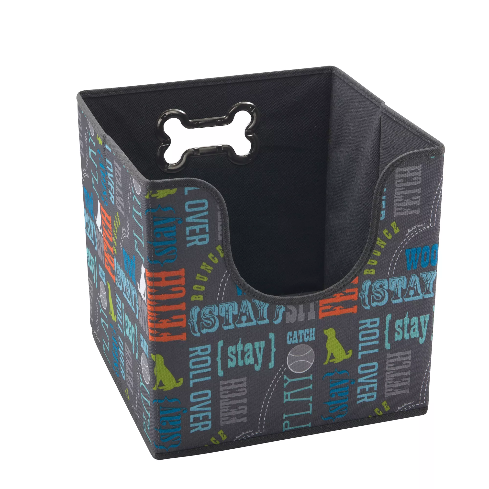 Paw Prints Word Design Collapsible Toy Storage Bin