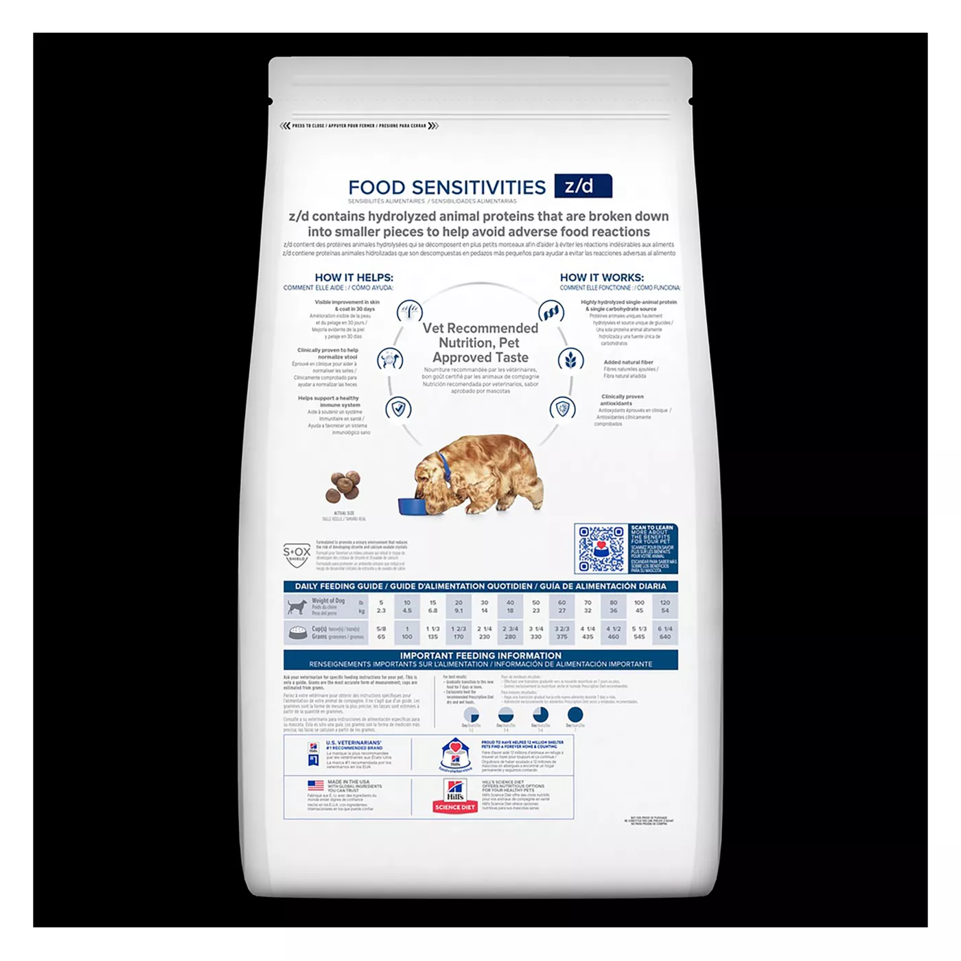 Hills zd dog food feeding guide best sale