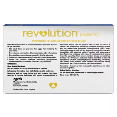 Revolution (selamectin) Topical for Cats - 5.1-15 lbs (Blue) - 3, 6, or 12 Month Supply - Image 2