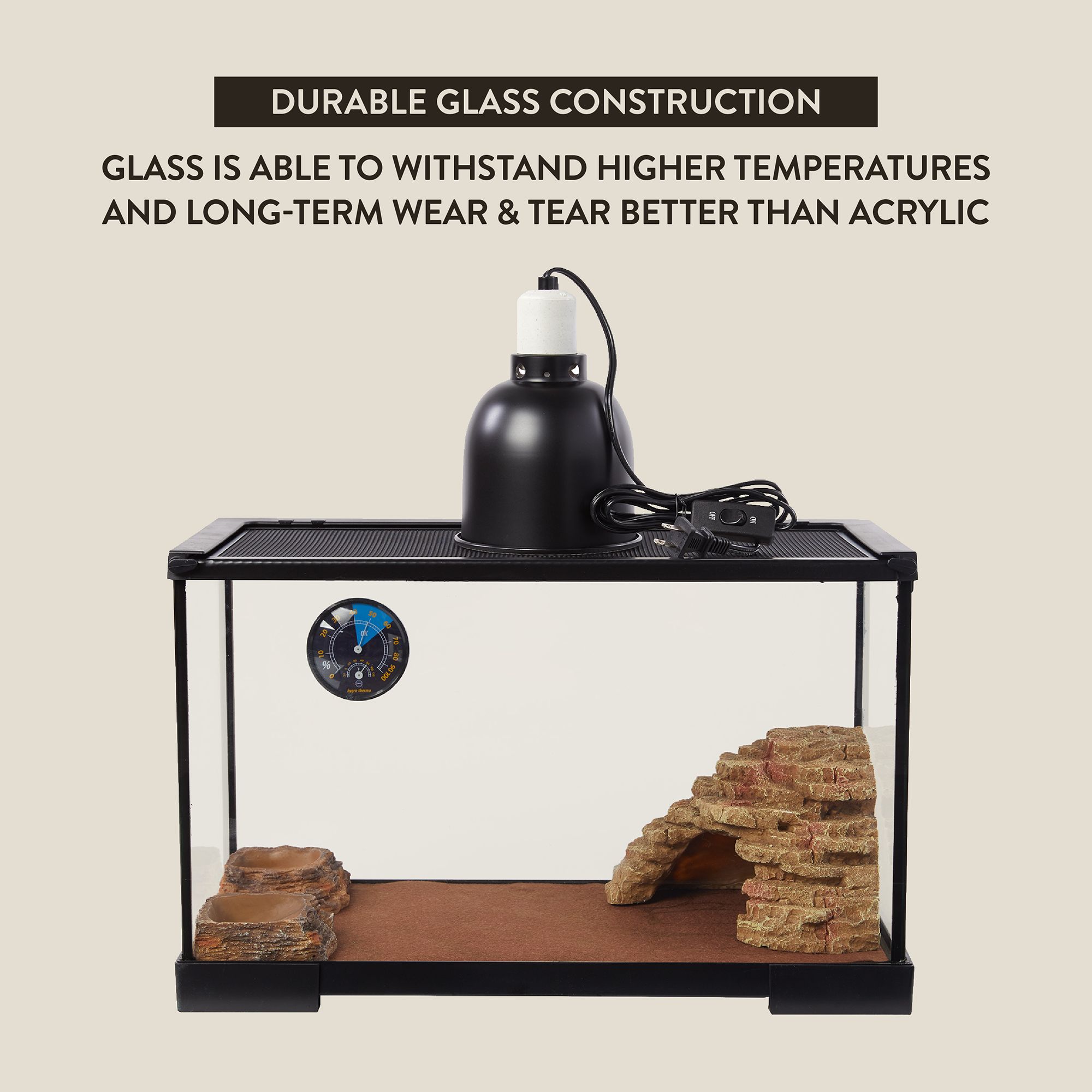 Thrive Desert Reptile Terrarium Essentials Kit - Desert Reptile Terrarium Kit - 10 gallon - 20x10x12 - thumbnail 4